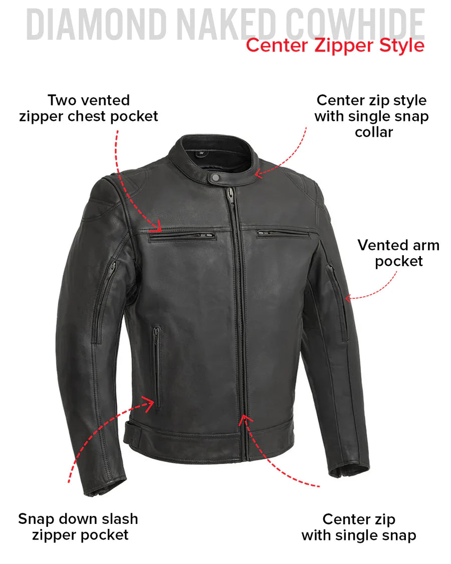 FIM288CHRZ Top Performer Men's Motorcycle Leather Jacket