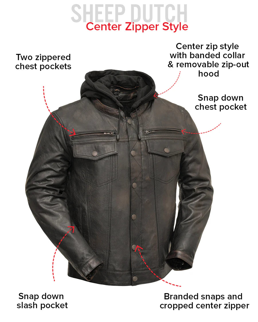 FIM276SDTZ Vendetta Men's Motorcycle Leather Jacket