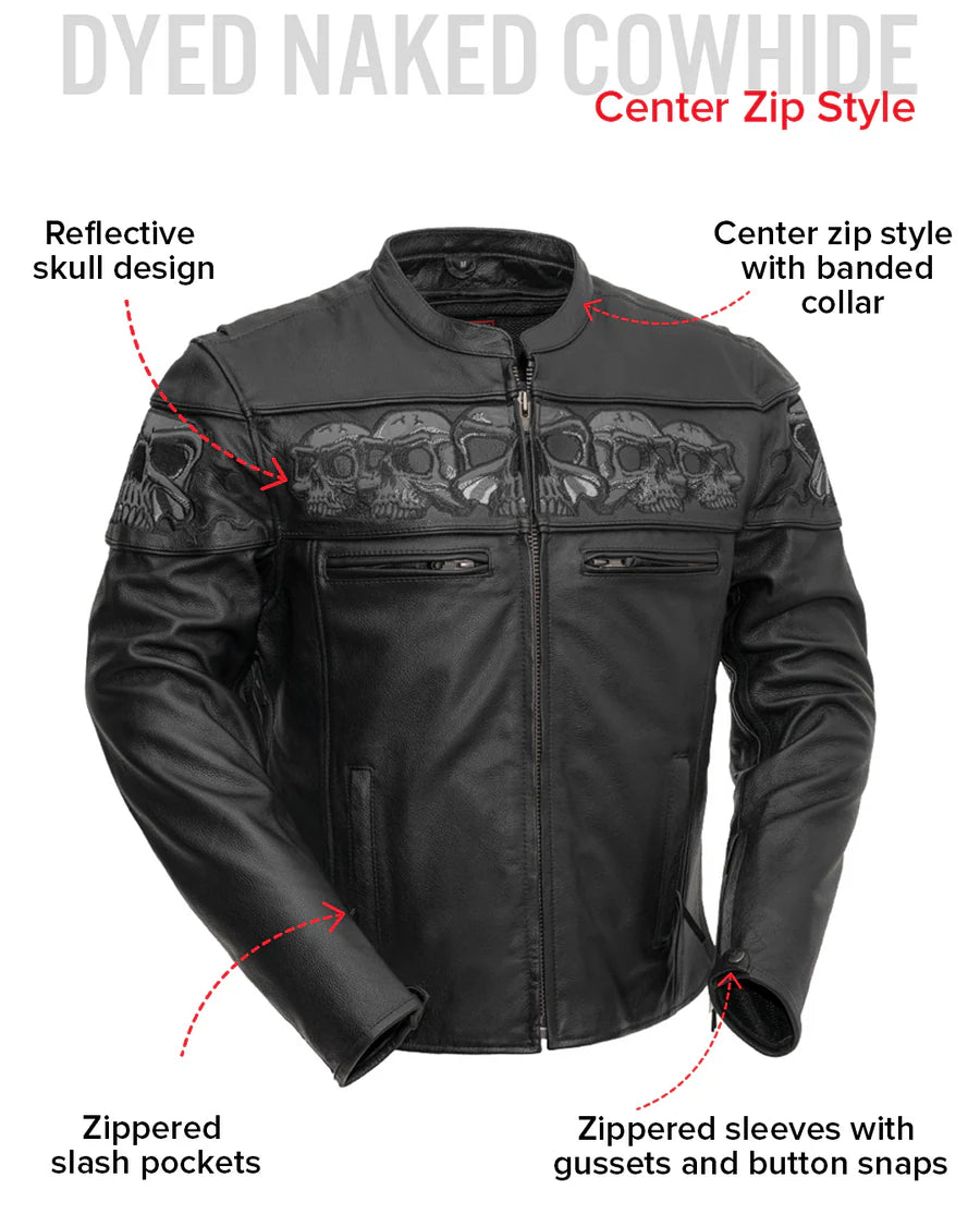 FIM243CSLZ | Savage Skulls - Men's Motorcycle Leather Jacket