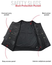 FIM659CPM | Lowside - Men's Platinum Leather Motorcycle Vest