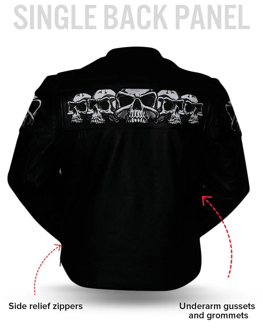FIM243CSLZ | Savage Skulls - Men's Motorcycle Leather Jacket