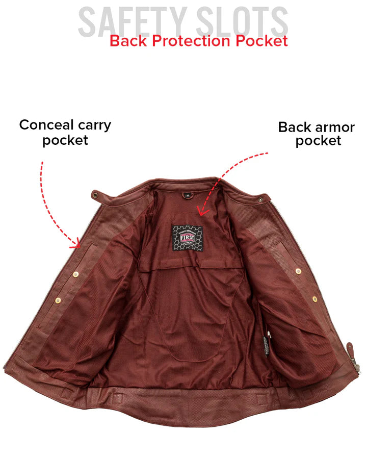 FIL153CDM OXB Jada - Women's Perforated Motorcycle Leather Jacket