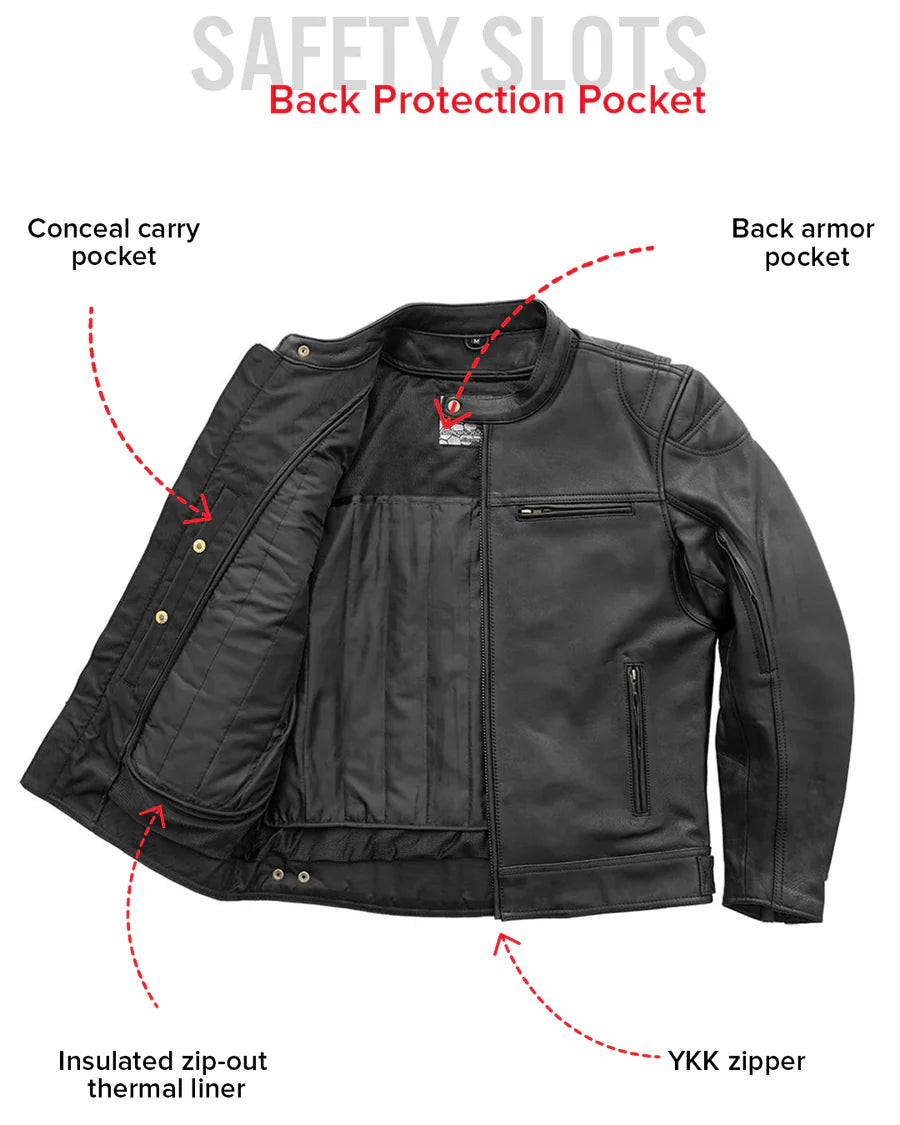 FIM288CHRZ Top Performer Men's Motorcycle Leather Jacket