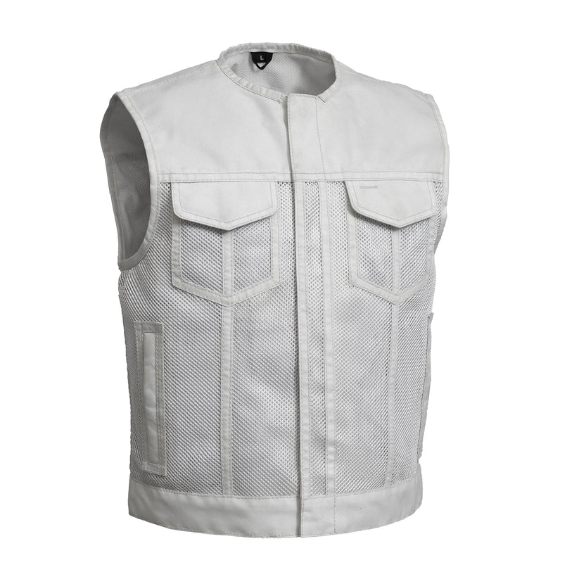 FIM659MESH-WHT-S Lowside Moto Mesh Men's Motorcycle Vest