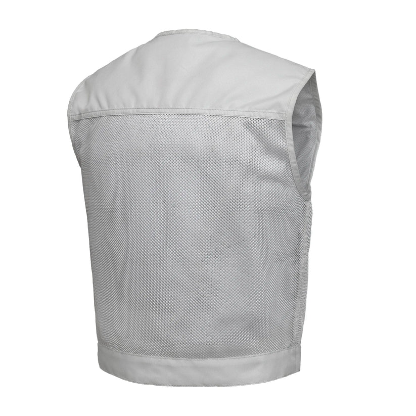 FIM659MESH-WHT-S Lowside Moto Mesh Men's Motorcycle Vest