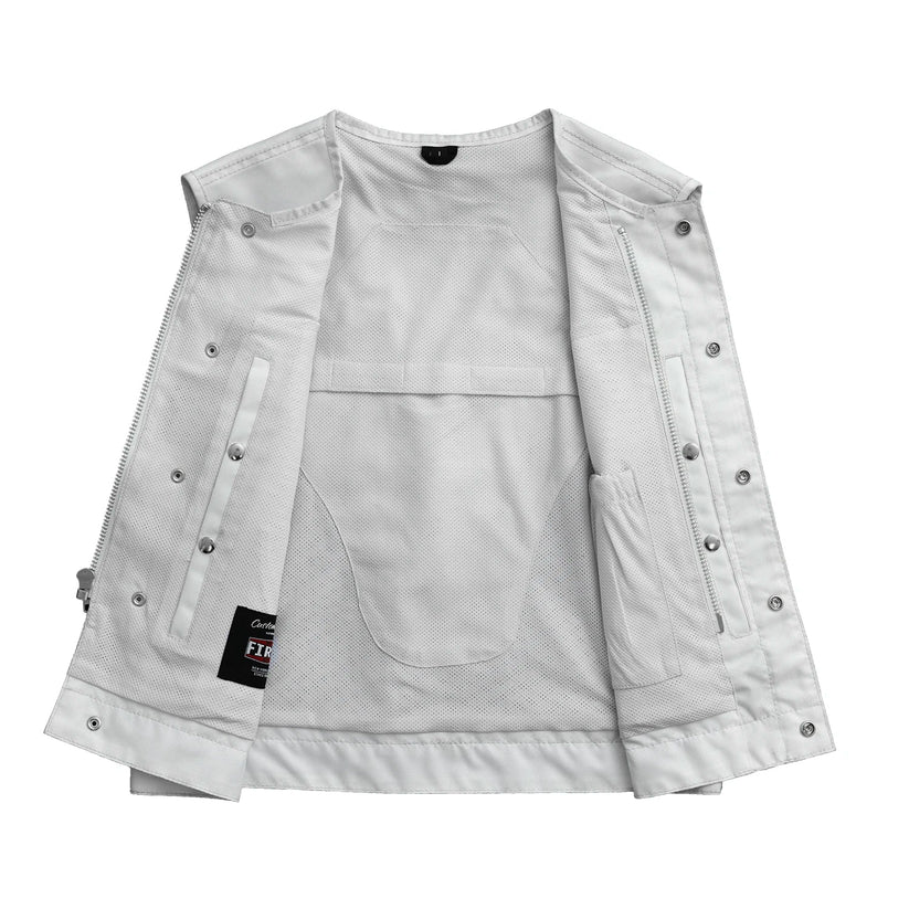 FIM659MESH-WHT-S Lowside Moto Mesh Men's Motorcycle Vest