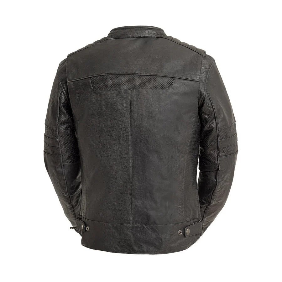 FIM286CDMZ | BiTurbo - Mens Leather Motorcycle Jacket - Black