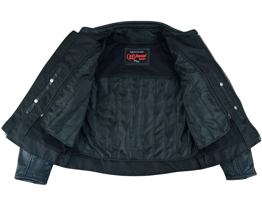 DS850 Iron Rose Women's Leather Motorcycle Jacket