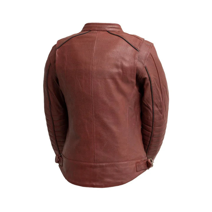 FIL153CDM OXB Jada - Women's Perforated Motorcycle Leather Jacket