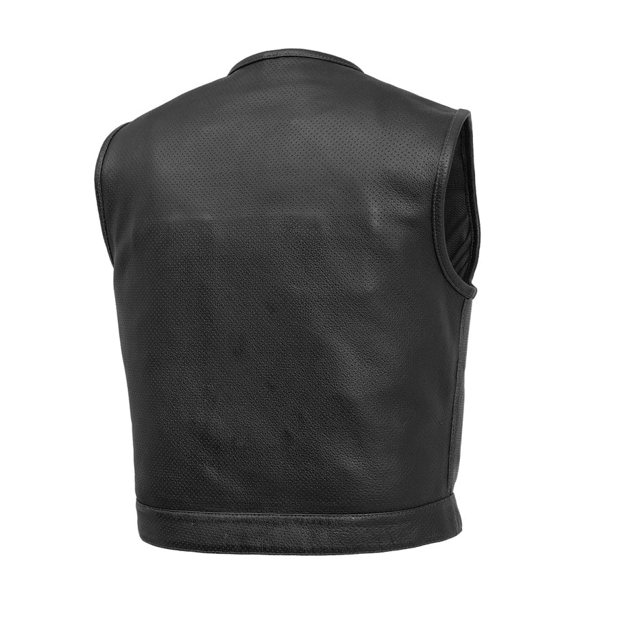 FIM659CPM | Lowside - Men's Platinum Leather Motorcycle Vest