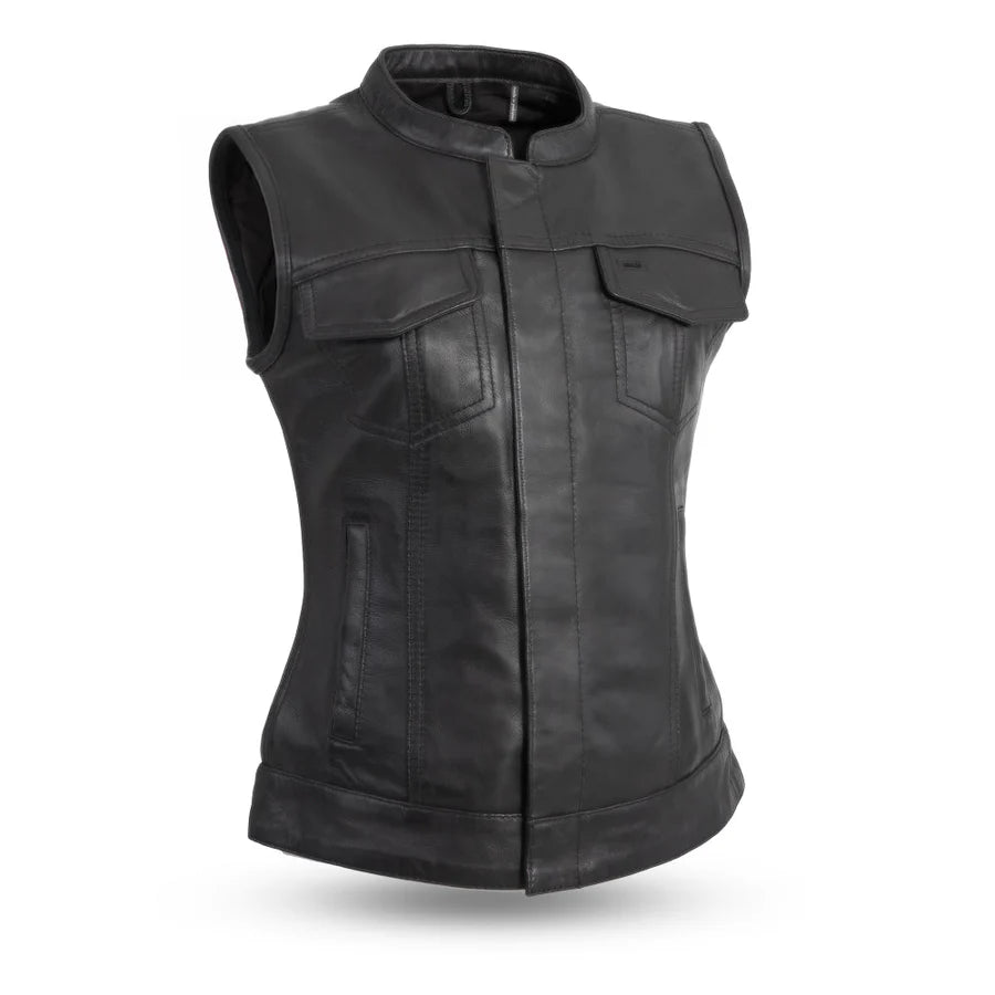 FIL516SDC | Ludlow - Women's Motorcycle Leather Vest