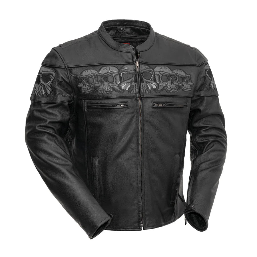 FIM243CSLZ | Savage Skulls - Men's Motorcycle Leather Jacket