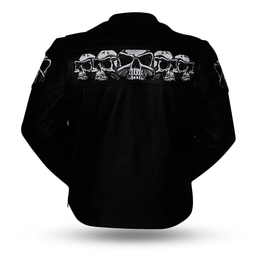 FIM243CSLZ | Savage Skulls - Men's Motorcycle Leather Jacket
