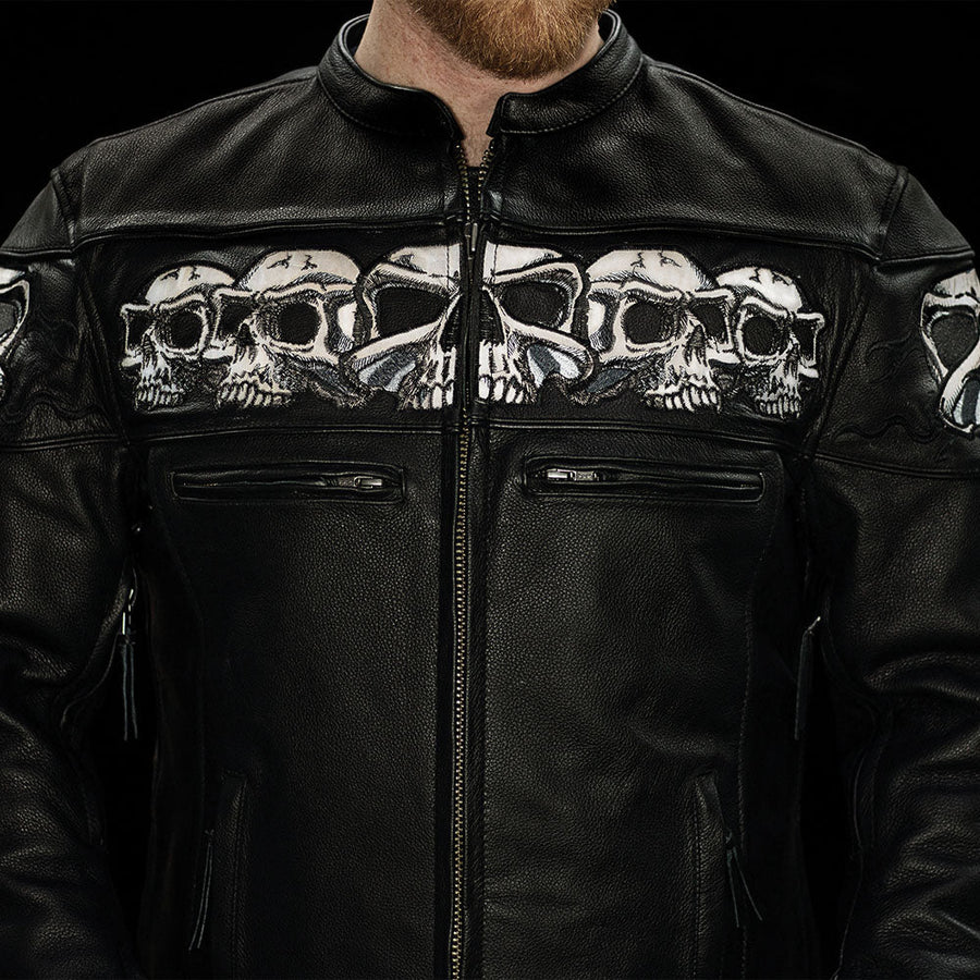 FIM243CSLZ | Savage Skulls - Men's Motorcycle Leather Jacket