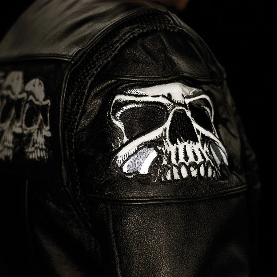 FIM243CSLZ | Savage Skulls - Men's Motorcycle Leather Jacket