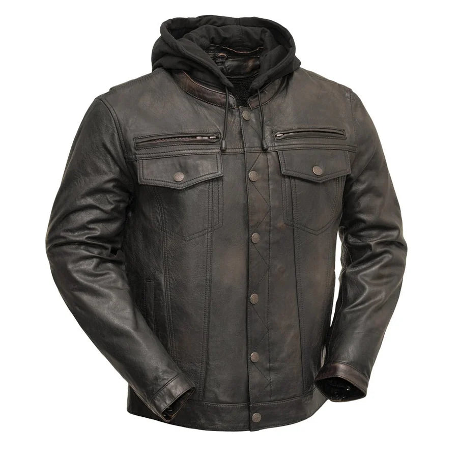 FIM276SDTZ Vendetta Men's Motorcycle Leather Jacket