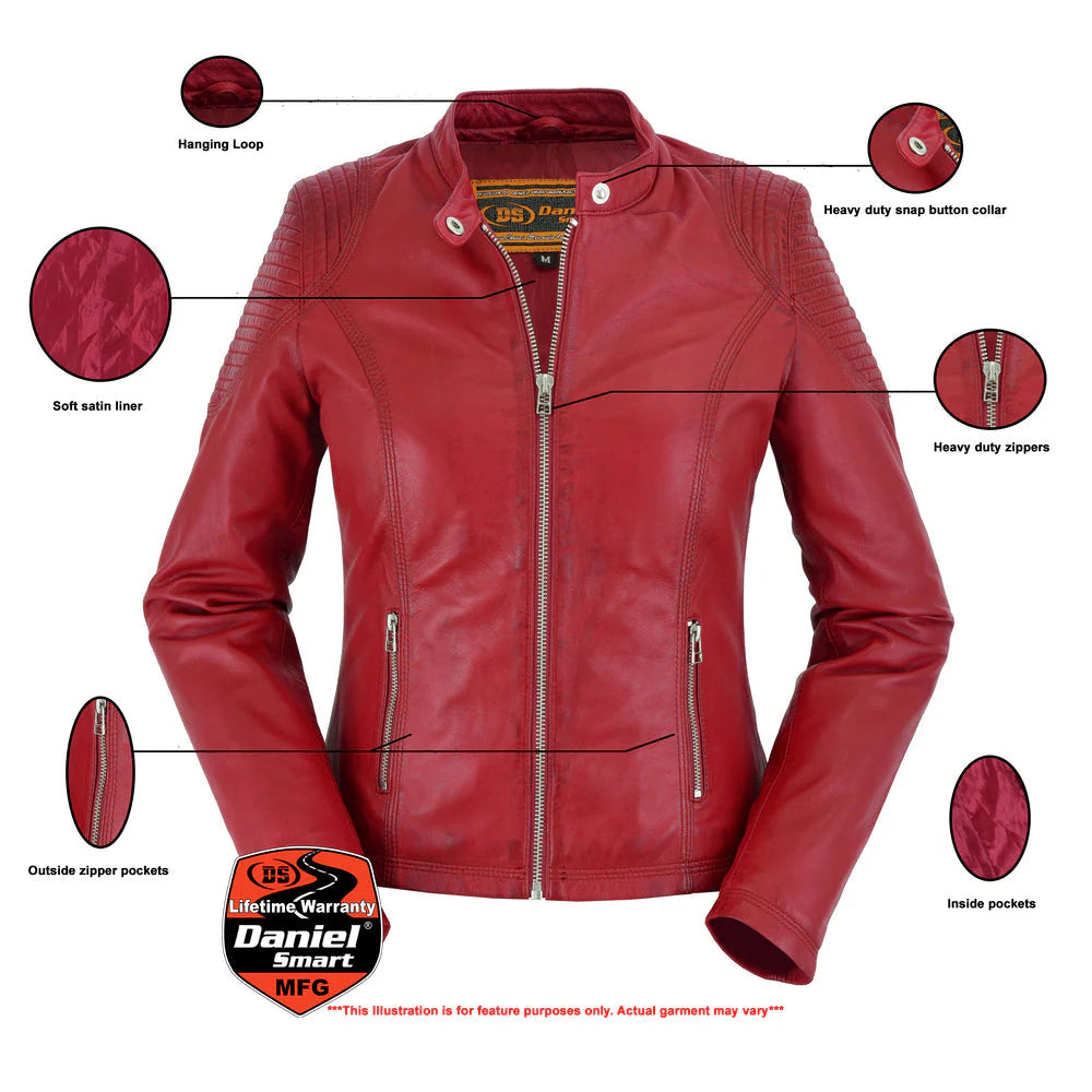 DS5501 Wild Inferno™ Women's Leather Motorcycle Jacket