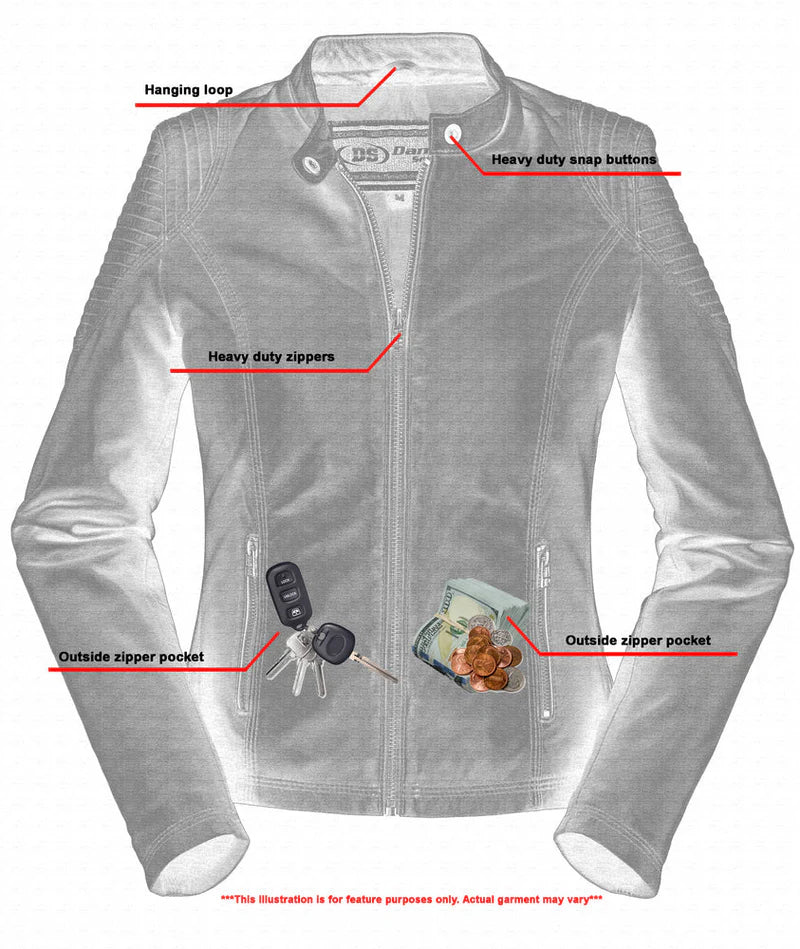 DS5501 Wild Inferno™ Women's Leather Motorcycle Jacket